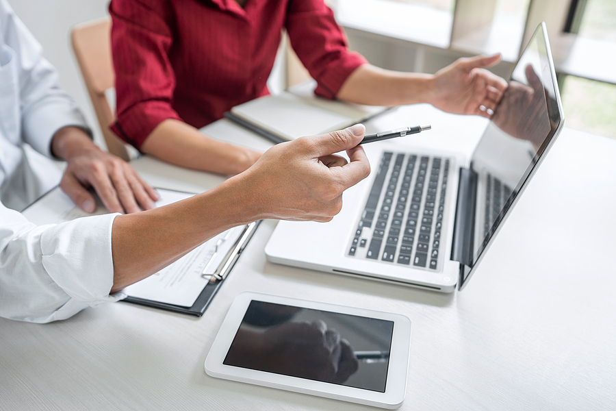 Teamwork Of Business Casual Colleagues, Consultation New Strateg